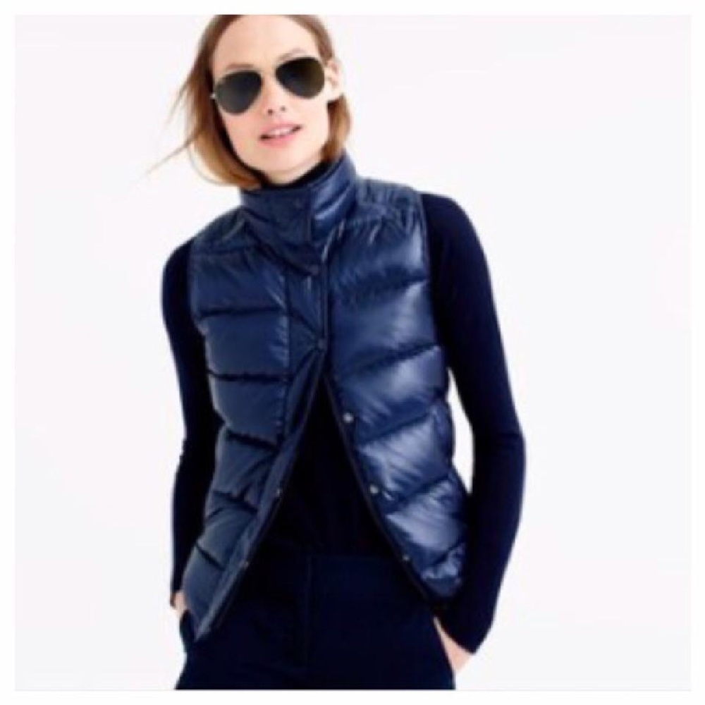 JCREW NAVY BUBBLE VEST